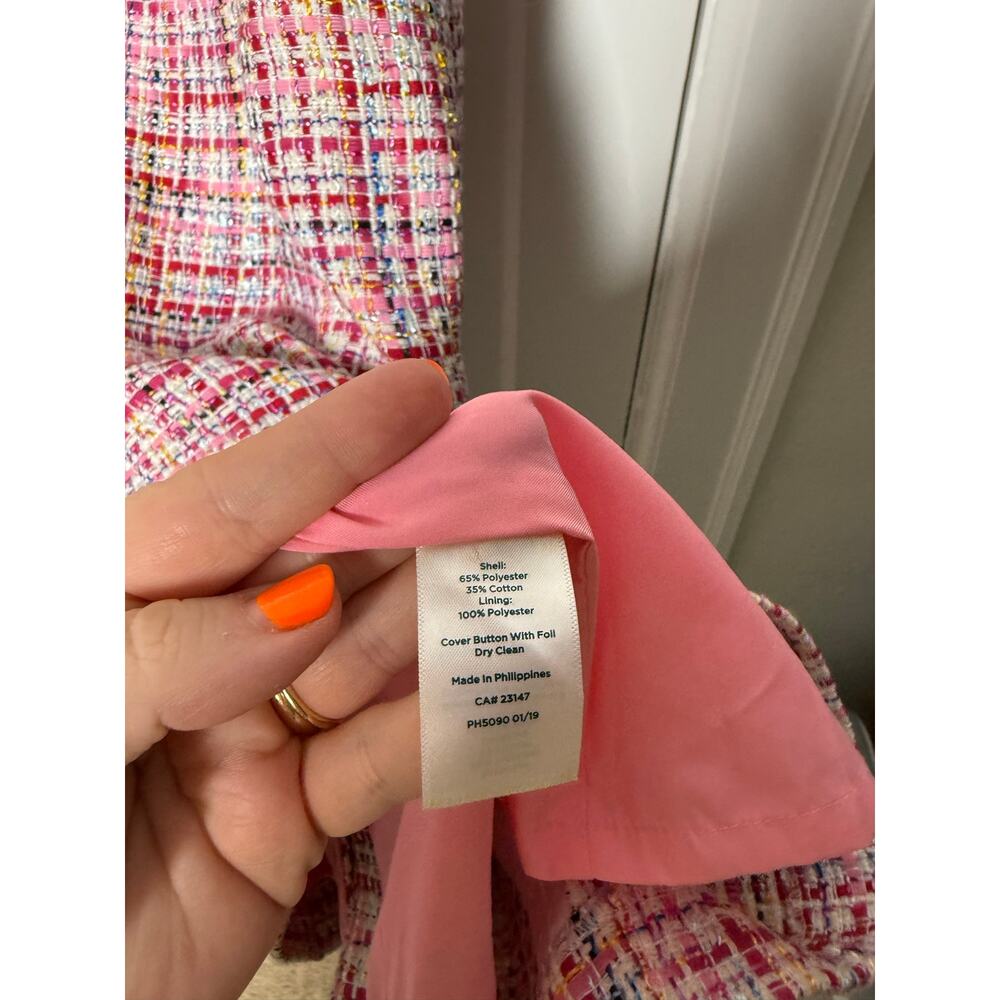 RSVP by Talbots pink tweed Elle woods sleeveless shift dress preppy size 14 P - Picture 6 of 8